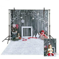 MEHOFOTO Christmas Photo Studio Booth Backgrounds Props Winter Wood Snowflake Christmas Bells Backdrops for Photography 6x8ft